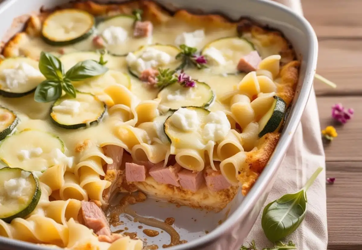 Gratin de Pâtes aux Courgettes et Jambon